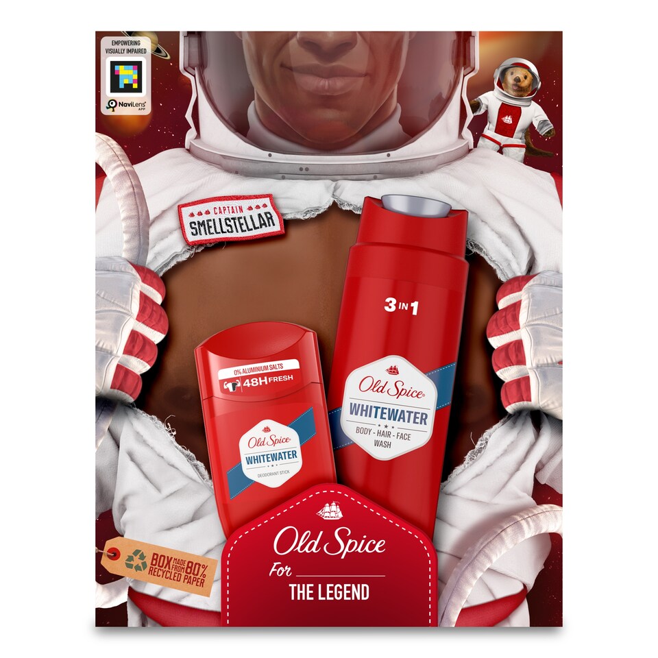 Old Spice Astronaut Ajándékcsomag Férfiaknak Whitewater Stift Dezodorral és Tusfürdővel  1. kép