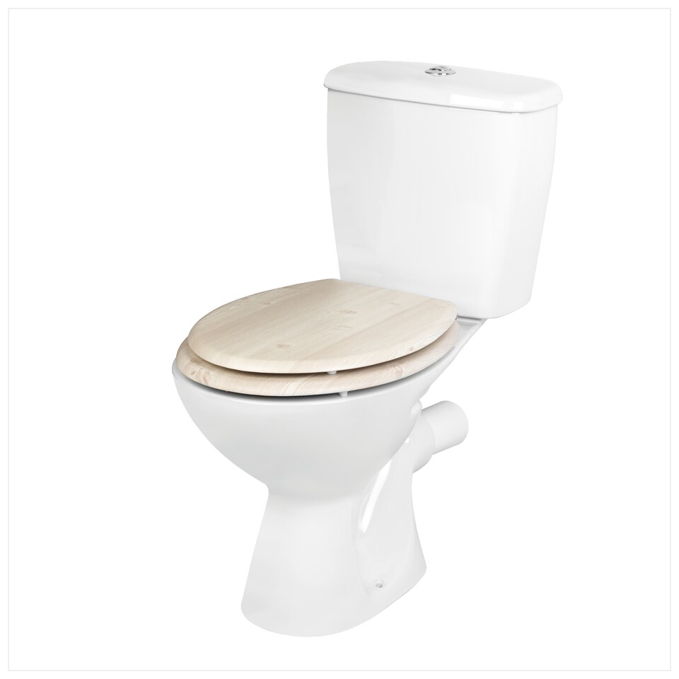 image 1 of Beldray White Oak Wooden Toilet Seat
