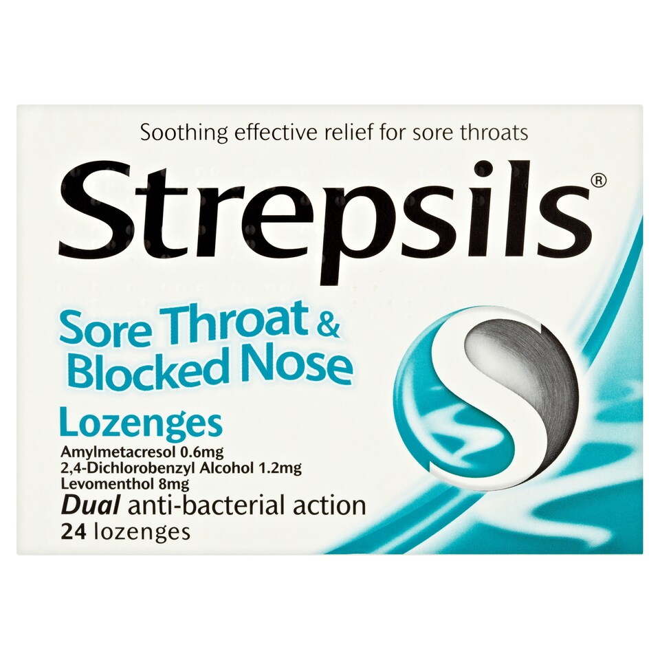 image 1 of Strepsils Sore Throat Blocked Nose Lozenges 24