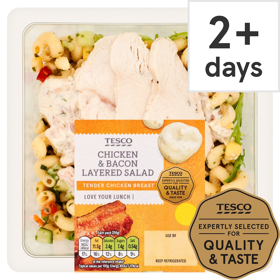 Tesco Chicken & Bacon Layered Salad 290G