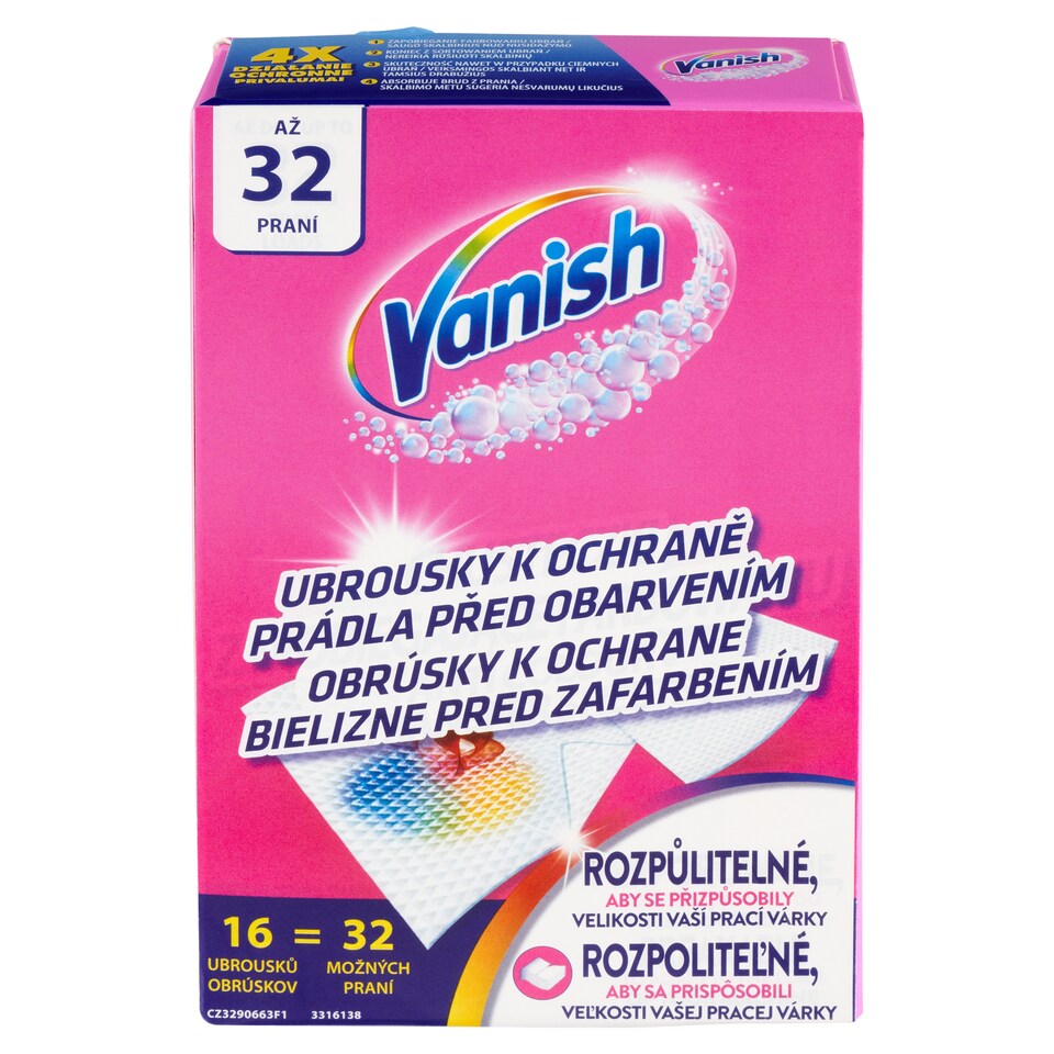 Vanish Color Protector Sheets 32 Washes 16 pcs