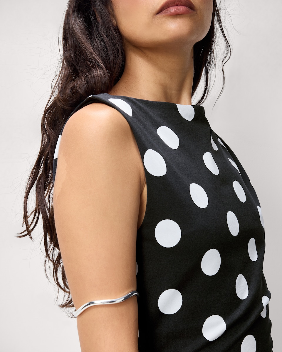 image 1 of F&F Polyamide Polka Dot Vest in Multi Black