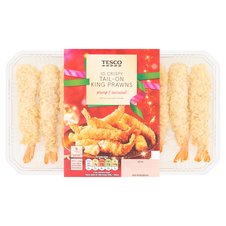 Tesco 10 Tail On King Prawns 130G