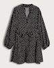 image 4 of F&F Polka Dot Tie Waist Dress in Multi Black White