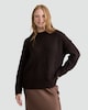 image 2 of The F&F Edit Ribbed Crew Neck Jumper with Wool in Brown