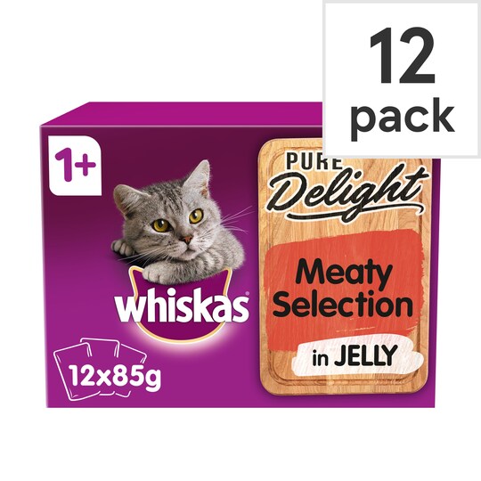 Whiskas 1+ Pure Delight Meaty Selection 12X85g Tesco Groceries