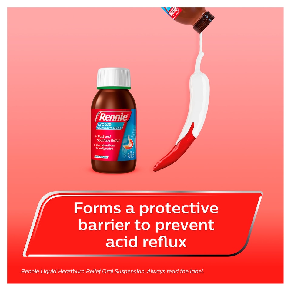 image 1 of Rennie Liquid Heartburn & Indigestion Relief - Peppermint Flavour 150ml