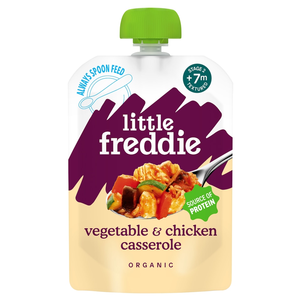 image 1 of Little Freddie Organic Chicken & Rice Casserole Baby Food Pouch 7+ Months 130g
