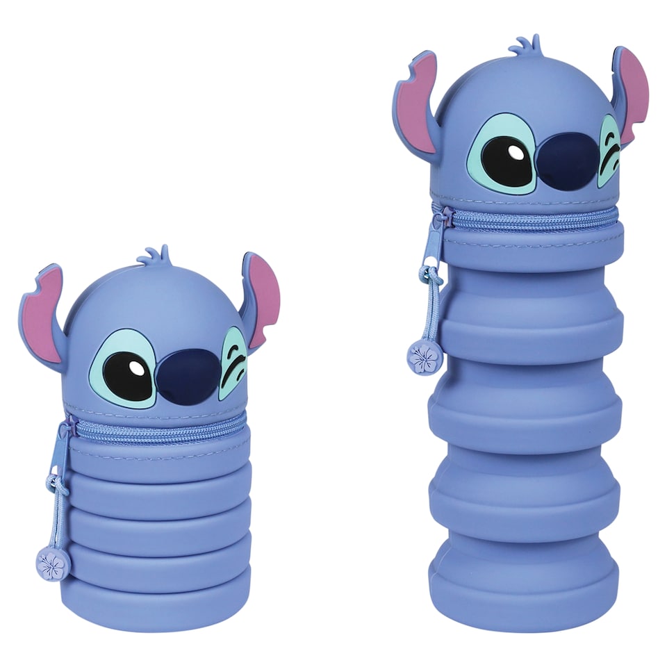 image 1 of Disney Stitch Blue Silicon Pencil Pouch with Head