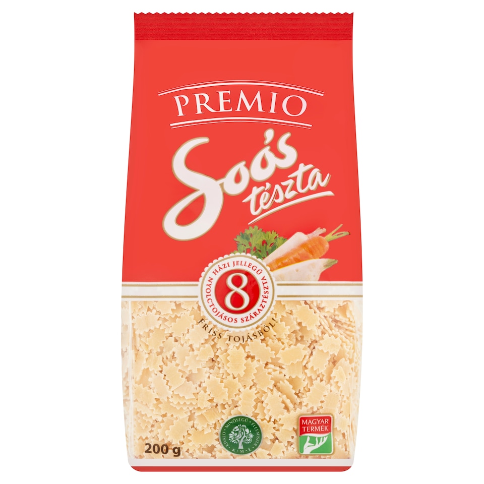 Soós Premio eperlevél házi jellegű 8 tojásos száraztészta 200 g