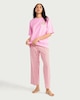 image 1 of F&F 2-Piece Pure Cotton Striped Pyjama Set in Multi Pink