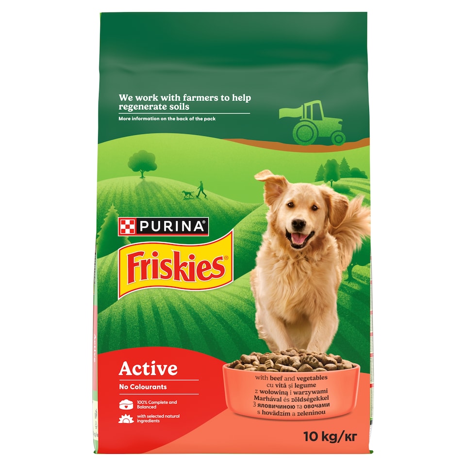 Purina Friskies Active marhával száraz kutyaeledel 10 kg
