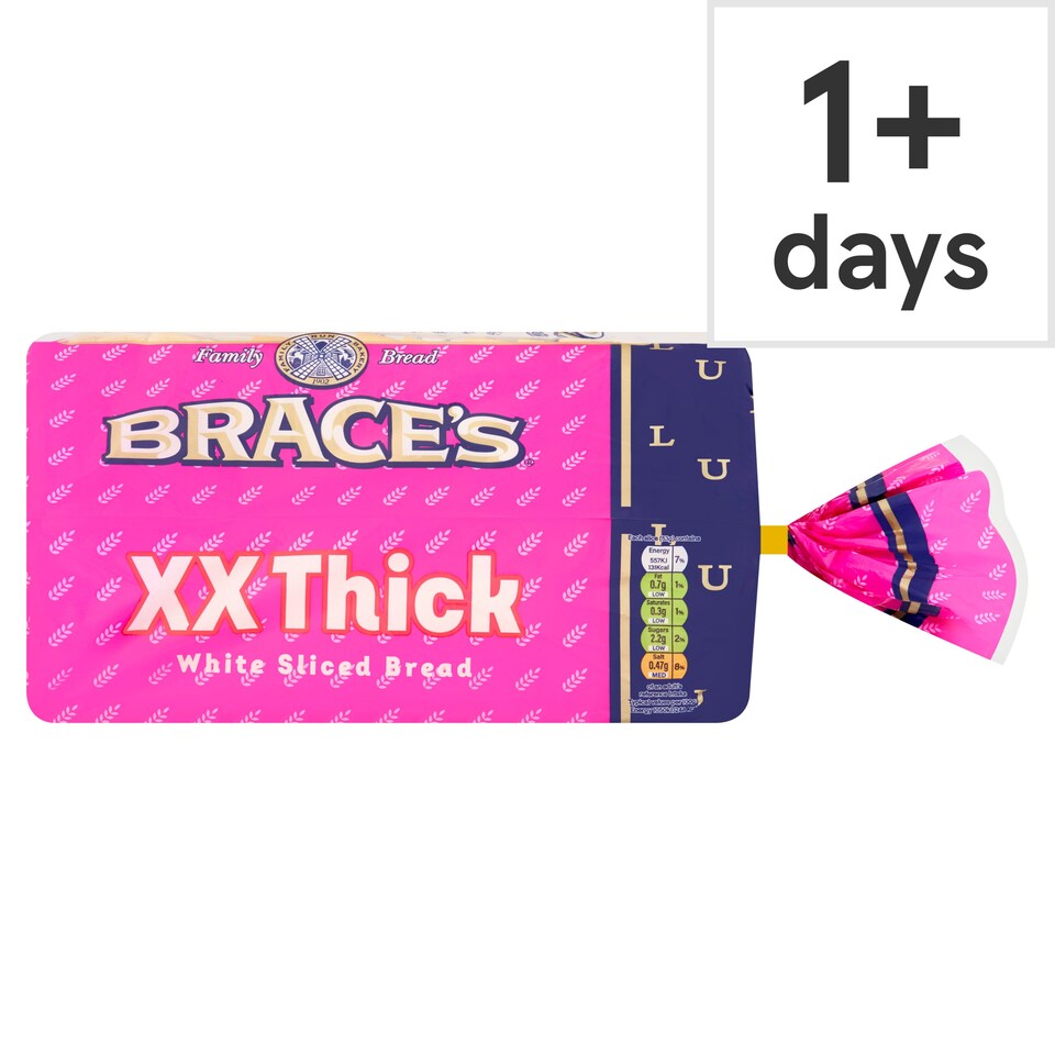 Brace's Family Bread - Luxury XX Thick White Sliced 800g