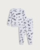image 1 of F&F Boys Minky Football Print Long Sleeved Pyjama Set in Grey