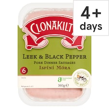 Clonakilty Leek & Black Pepper Pork Dinner Sausages 360g