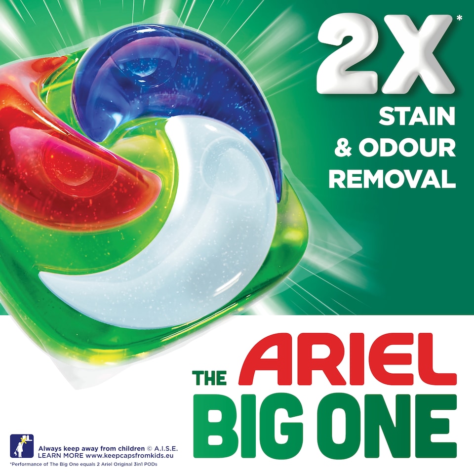 image 1 of Ariel The Big One Original Washing Liquid Pods 21 washes 762.3g