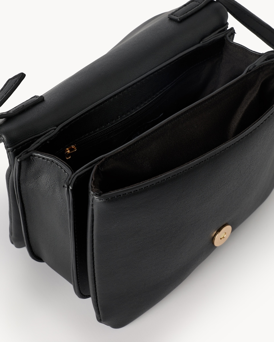image 1 of SACHA Gold Clasp Crossbody Bag in Black