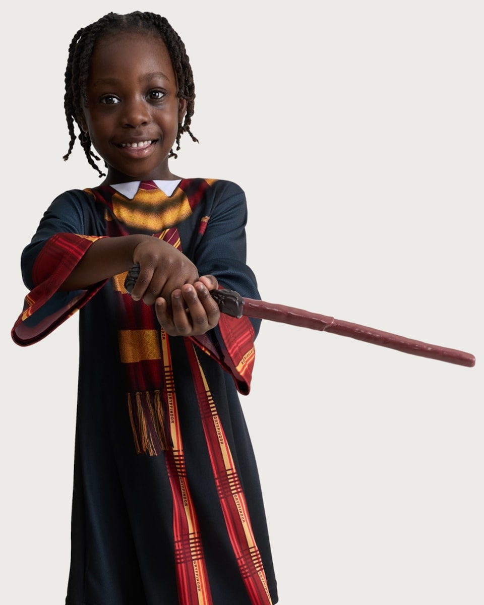 image 1 of Harry Potter Gryffindor 3-Piece Fancy Dress Costume in Black