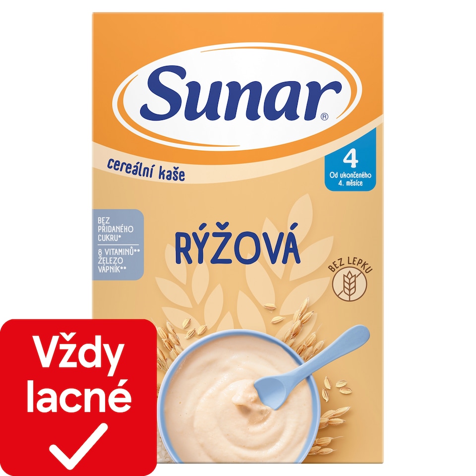 obrázok 1 z Sunar ryžová cereálna kaša 4m+, 210 g