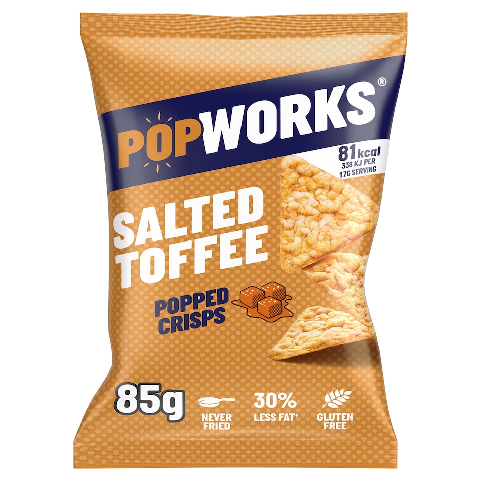 image 1 of Popworks Salted Toffee Popped Crisps Sharing Bag 85g
