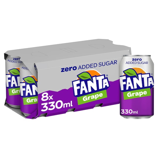 Fanta Grape Zero 8 X 330Ml Tesco Groceries