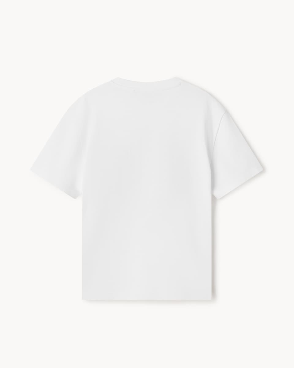 image 1 of F&F Boys Pure Cotton Slogan Oversized Fit T-Shirt in White