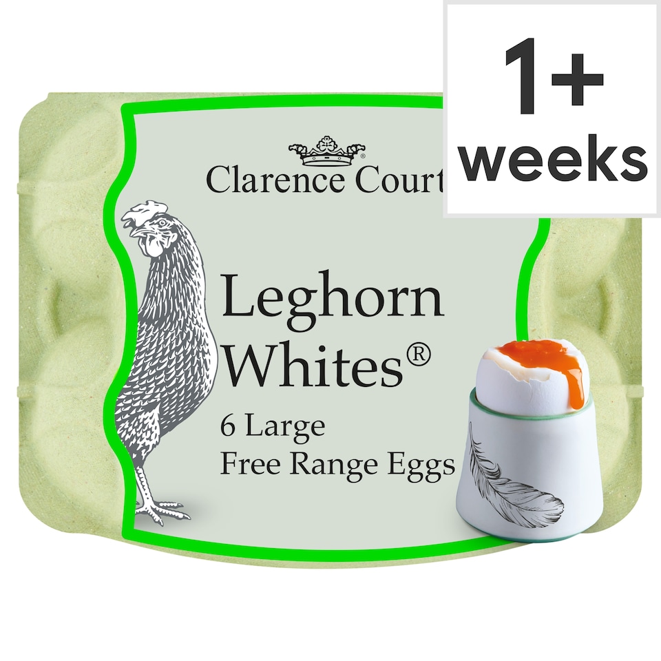 Clarence Court Leghorn Whites 6 Large Free Range Eggs