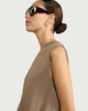 image 2 of F&F Sleeveless Bubble Hem Co-ord Top in Brown