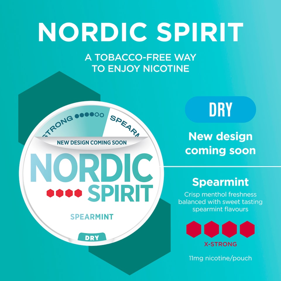 image 1 of Nordic Spirit 20 Spearmint Nicotine Pouches 11Mg 13G