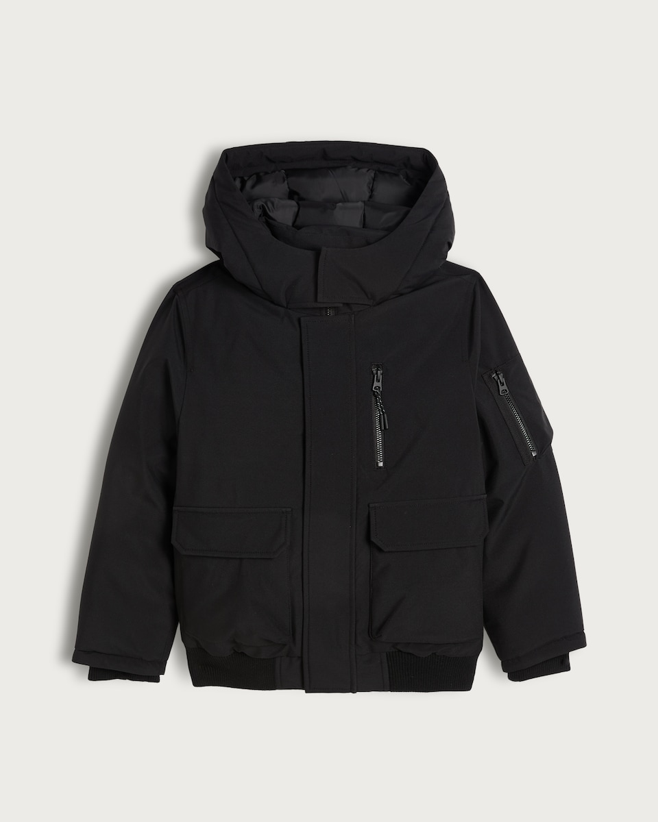 F&F Boys Hooded Shower Resistant Jacket in Black