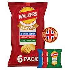 Walkers Classic Variety Multipack Crisps 6x25g
