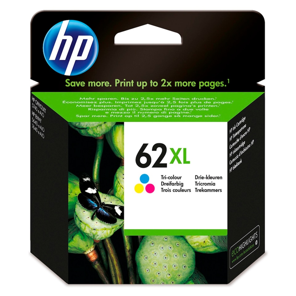 image 1 of Hp 62 Xl Color Printer Ink