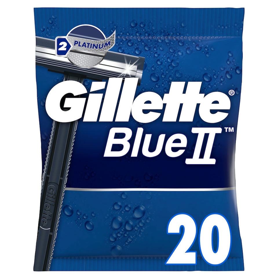 image 1 of Gillette Blue II Men's Disposable Razors 20 Pack