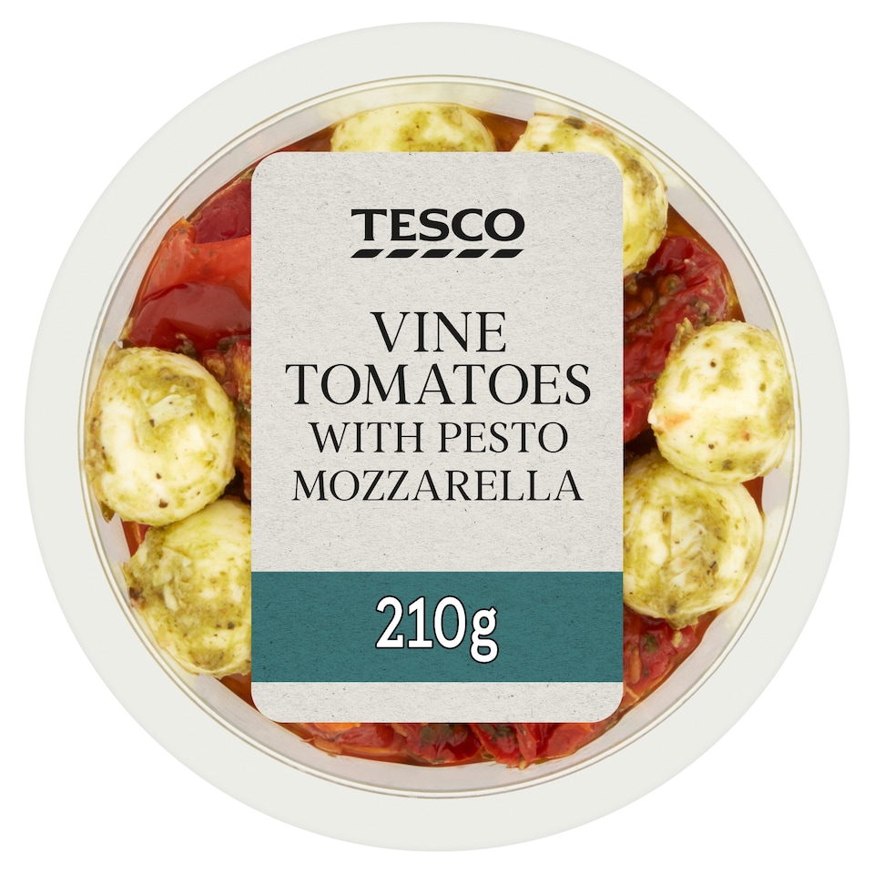 Tesco Vine Tomatoes With Pesto Mozzarella 210G
