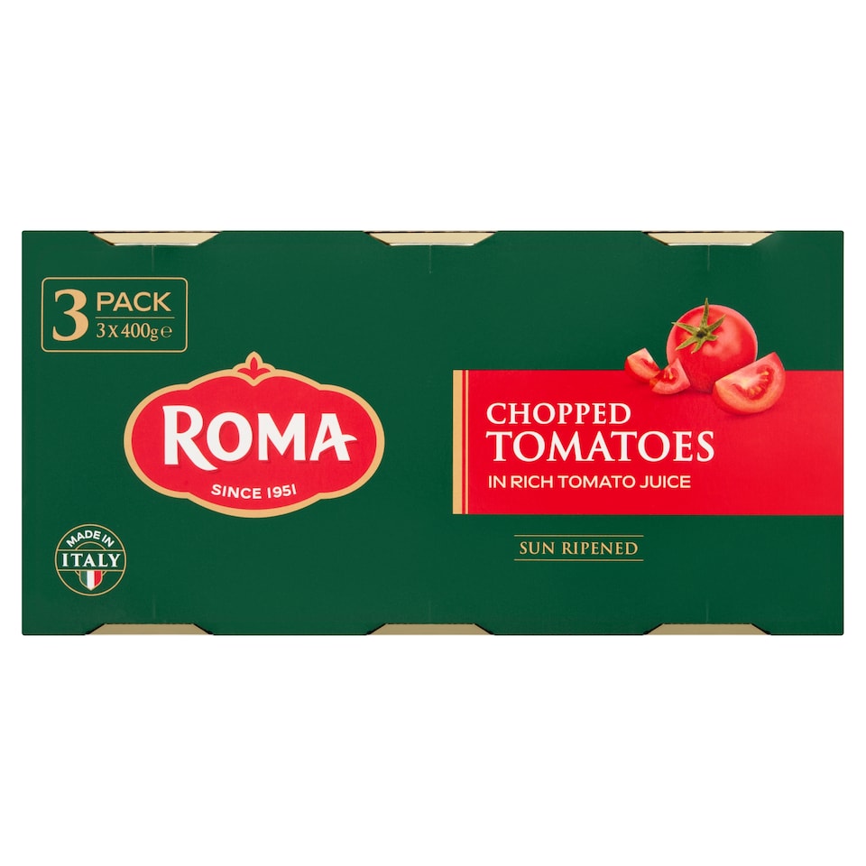 Roma Chopped Tomatoes 3 X 400G