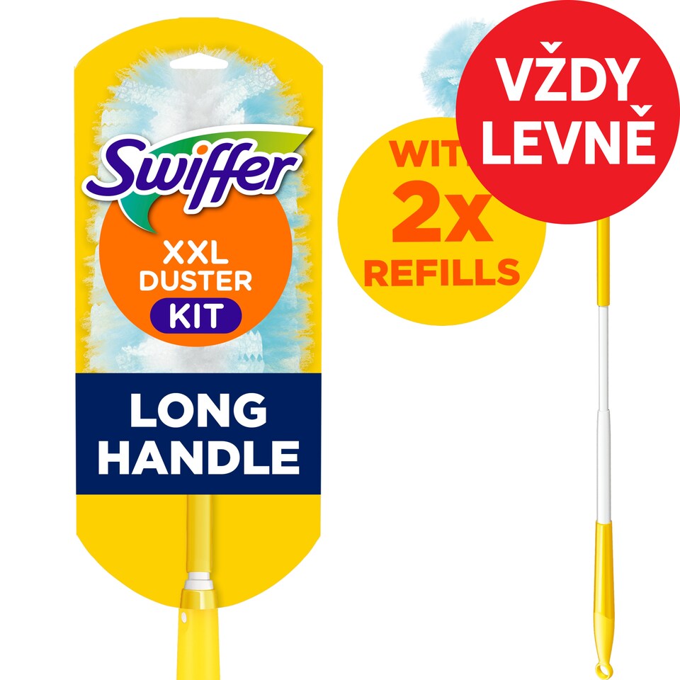 image 1 of Swiffer  XXL Trap & Lock Floor Dusting Kit (1 Handle + 2 Duster Refills)