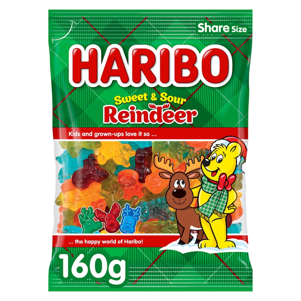 Haribo Sweet & Sour Reindeer želé s ovocnými príchuťami 160 g