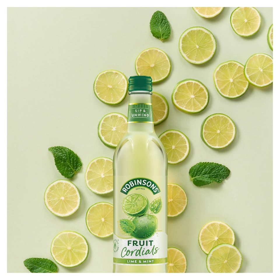 image 1 of Robinsons Crushed Lime & Mint Fruit Cordial 500ml