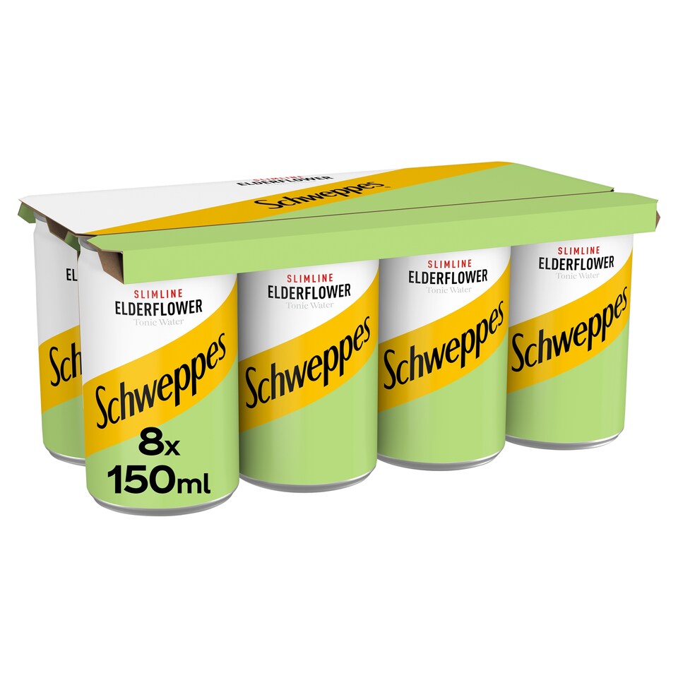 Schweppes Slimline Tonic Water - Elderflower 8 x 150ml