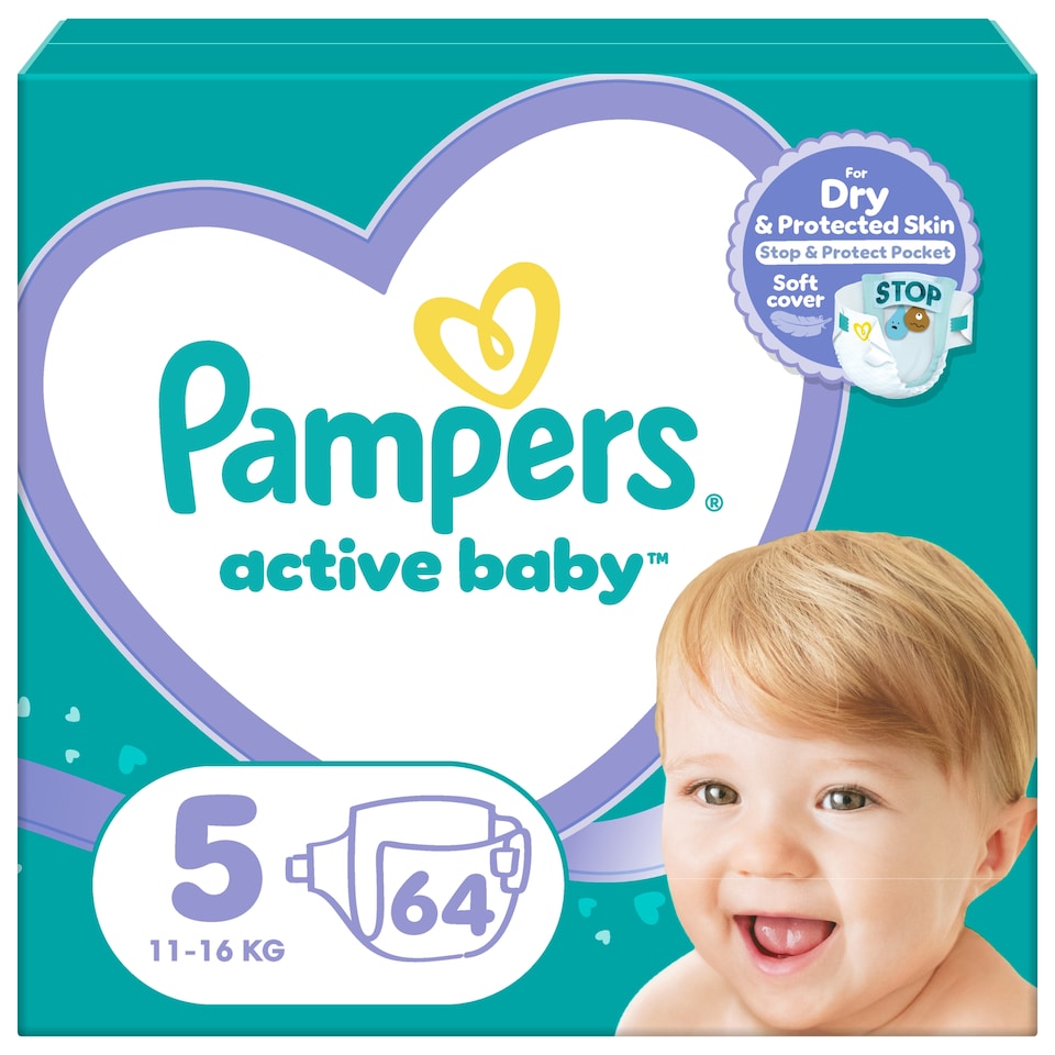 obrázok 1 z Pampers Active Baby veľkosť 5, 64 plienok, 11kg-16kg