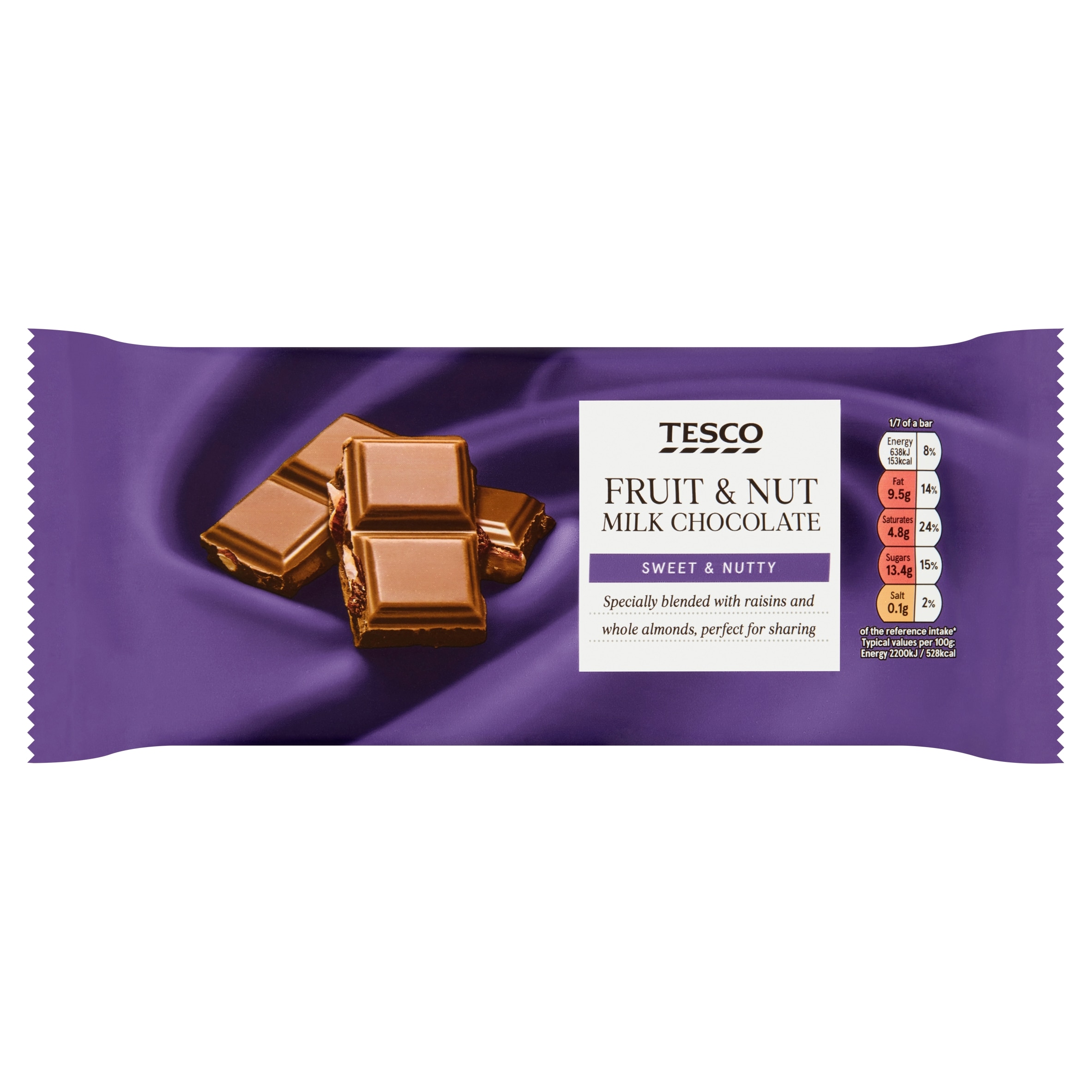 Tesco Fruit & Nut Milk Chocolate 200G