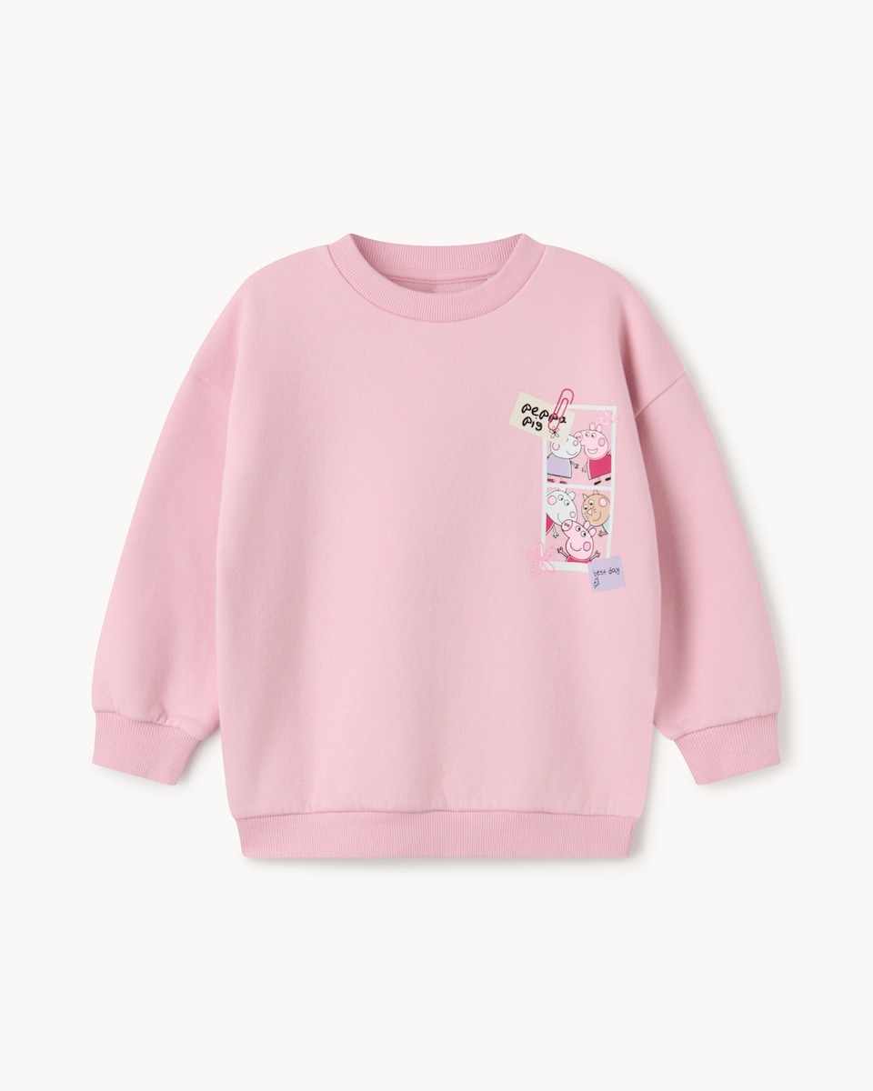 image 1 of Peppa Pig Cotton Rich Sweatshirt in Pink