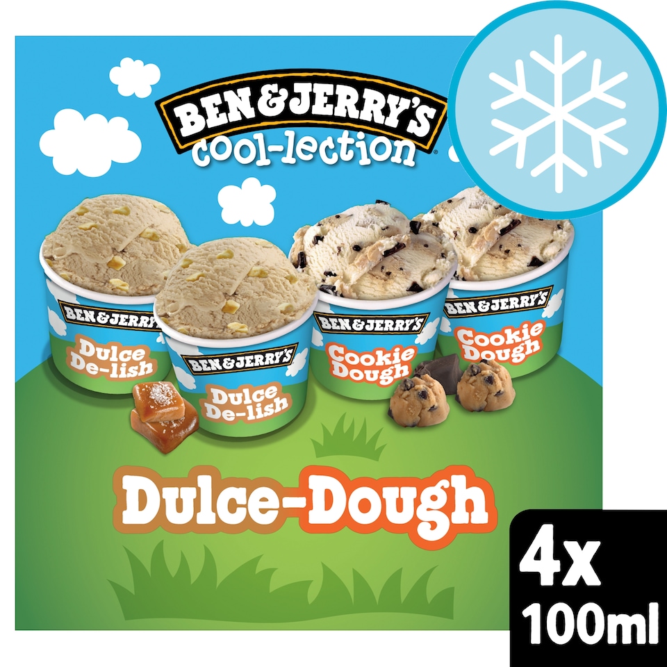 Ben & Jerry's Dulce-Dough Ice Cream Mini Pots Multipack 4x100ml