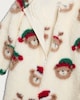 image 3 of F&F Baby Fleece Teddy Bear Christmas Sleepsuit in White