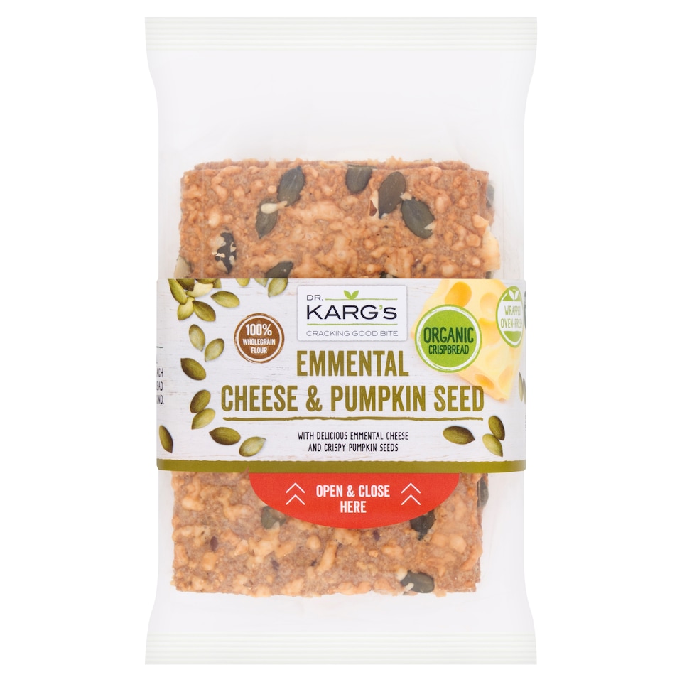 Dr. Karg's Organic Crispbread - Emmental Cheese & Pumpkin Seed 200g
