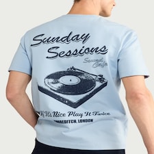 F&F Pure Cotton Sunday Sessions T-Shirt in Blue