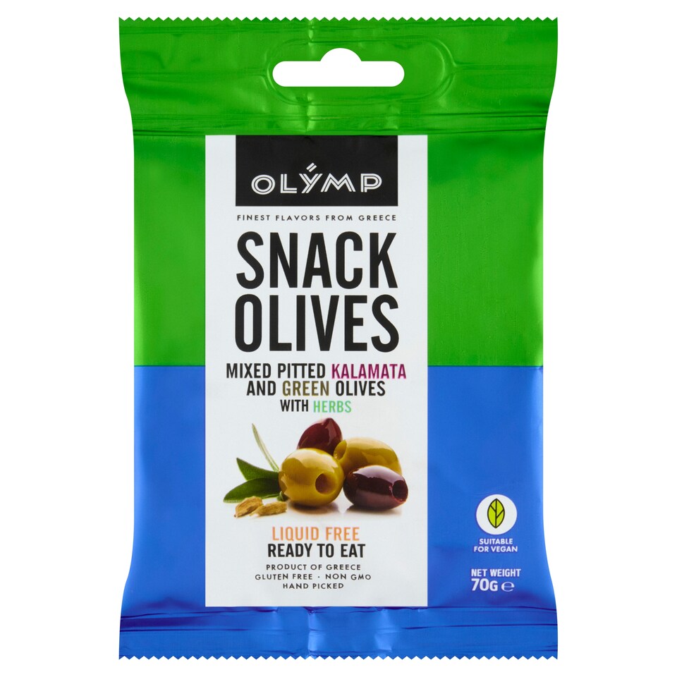 image 1 of Olymp Mixed Pitted Kalamata and Green Olives with Herbs 70 g