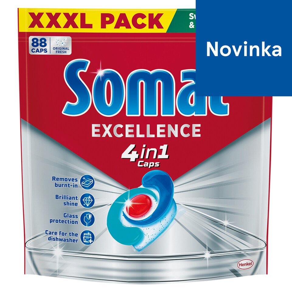 image 1 of Somat Excellence 4in1 Original Fresh Dishwasher Tablets 88 pcs 1592.8 g