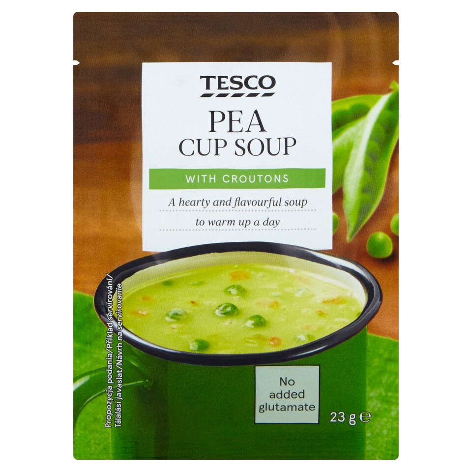 Tesco Pea Cup Soup with Croutons 23 g