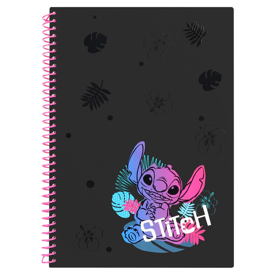 image 1 of Disney Stitch Black sešit s plastovou spirálou A4 čtverečkovaný 100 listů